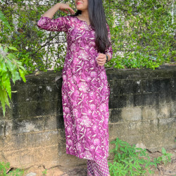 VINE FLORAL KURTA BOTTOM SET