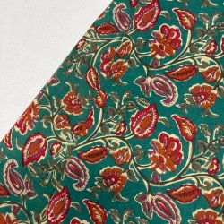 GREEN ORANGE FLORAL MOTIF NIGHT SET