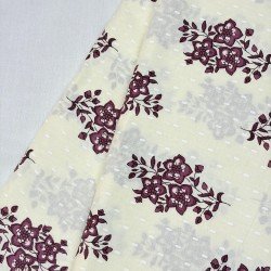 WHITE PURPLE FLOWER MOTIF NIGHT SET