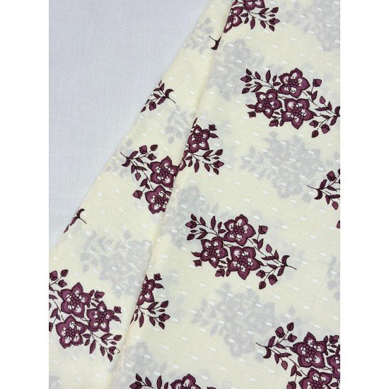 WHITE PURPLE FLOWER MOTIF NIGHT SET