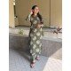 OLIVE GREEN FLOWER MOTIF KURTA BOTTOM SET