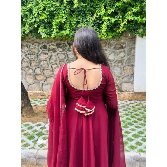RUBY DIVINE GEORGETTE GHER SET RUBY DIVINE GEORGETTE GHER SET