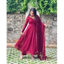 RUBY DIVINE GEORGETTE GHER SET 