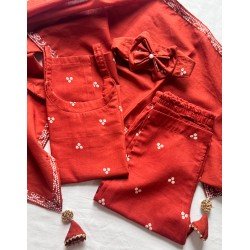 RUST LITTLE MOTIFS KIDS SUIT SET 