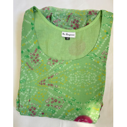 PISTA GREEN BANDHEJ GORGETTE LONG STRAIGHT KURTI