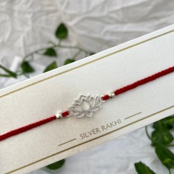 SILVER 925 HALLMARKED LOTUS 2 RAKHI 