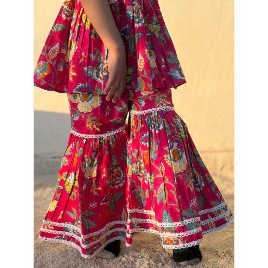 RANI FLORAL SHARARA KIDS DRESS