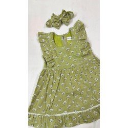 GREEN BOOTA KIDS FROCK
