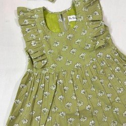 GREEN BOOTA KIDS FROCK