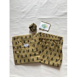 CREAM BLACK LITTLE MOTIF NIGHT SET