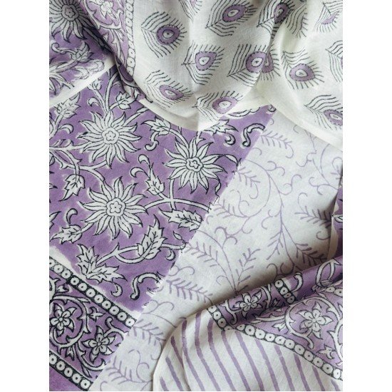 LAVENDER FLORAL COTTON SUIT SET LAVENDER FLORAL COTTON SUIT SET