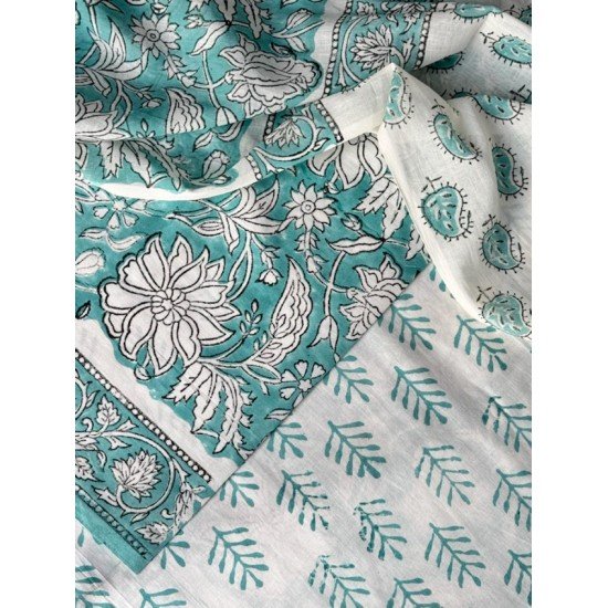 LIGHT FEROZI FLORAL COTTON SUIT SET LIGHT FEROZI FLORAL COTTON SUIT SET