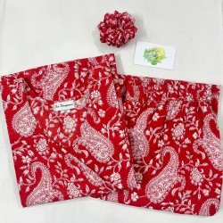 RED MOTIF KURTA BOTTOM SET
