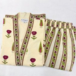 OFF WHITE FLOWER BOOTA SUIT SET