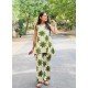 GREEN FLOWER HANDBLOCK CO-ORD SET