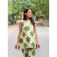 GREEN FLOWER HANDBLOCK CO-ORD SET