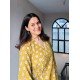 MUSTARD MOTIF HANDBLOCK ANGRAKHA CHANDNI TOP