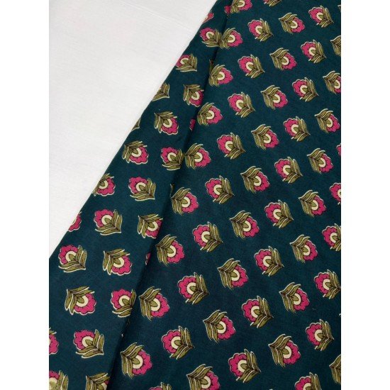 TEAL LITTLE  MOTIF ROSE TOP