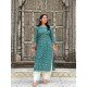TEAL BANDHANI MOTIF LONG STRAIGHT KURTI