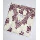 WHITE PURPLE FLOWER MOTIF LONG STRAIGHT KURTI