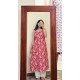 RED MOTIF A LINE KURTI