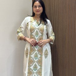 WHITE FLORAL COTTON SUIT SET 