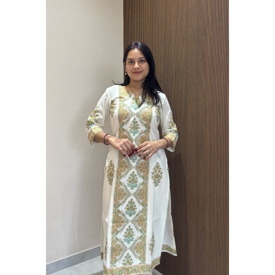 WHITE FLORAL COTTON SUIT SET 