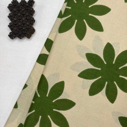 GREEN FLOWER HANDBLOCK COORD SET