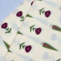 OFF WHITE FLOWER SHORT STRAIGHT KURTI