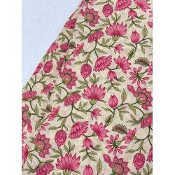 PINK FLORAL BOOTA SHORT STRAIGHT KURTI
