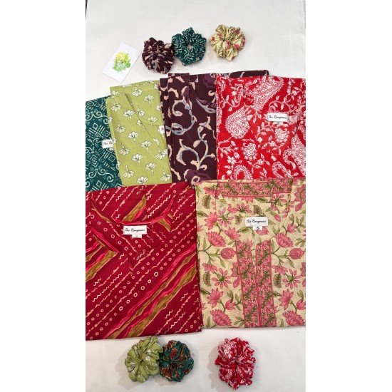 COMBO OF 5 LONG STRAIGHT KURTIS