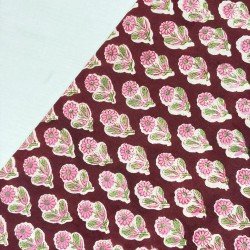 MAROON MOTIF HANDBLOCK SHORT STRAIGHT KURTI