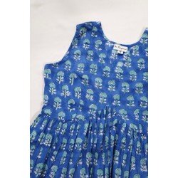 BLUE MOTIF HANDBLOCK CLAIRE TOP