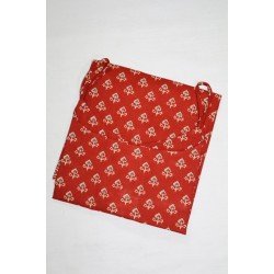 RED LEAF MOTIF LONG STRAIGHT KURTI
