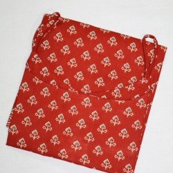 RED LEAF MOTIF LONG STRAIGHT KURTI