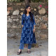 INDIGO LACE WORK KURTA BOTTOM SET