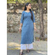 INDIGO ZIG ZAGS MOTIFS LONG STRAIGHT KURTI