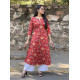 RED FLORALS A LINE KURTI 