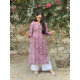 MAROON LITTLE FLORAL THICK COTTON LONG STRAIGHT KURTI