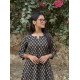 BLACK FLORAL LITTLE MOTIF A LINE KURTI