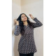 BLACK LITTLE MOTIFS SHORT STRAIGHT KURTI