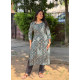 DARK GREEN MOTIFS LONG STRAIGHT KURTI