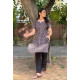 BLACK LITTLE MOTIFS LONG STRAIGHT KURTI