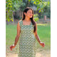 PASTEL GREEN MOTIFS LONG STRAIGHT KURTI