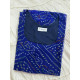 BLUE BANDHEJ GORGETTE LONG STRAIGHT KURTI