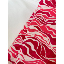 RED WAVY PRINT LONG STRAIGHT KURTI