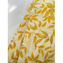 YELLOW LEAF GOLDEN FOIL KURTA BOTTOM SET