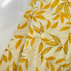 YELLOW LEAF GOLDEN FOIL KURTA BOTTOM SET