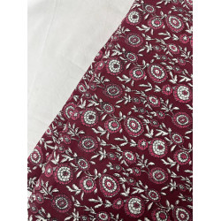 MAROON LITTLE FLORAL THICK COTTON SHORT STRAIGHT KURTI