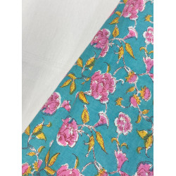 LIGHT BLUE FLORALS SHORT STRAIGHT KURTI